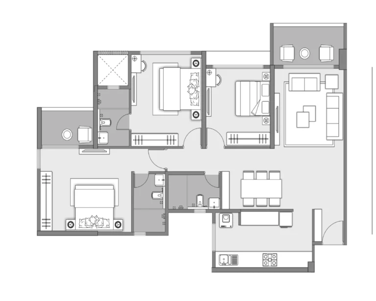 WING 08 UNIT-1 3 BHK